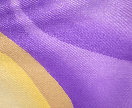 Purple and yellow acrylic and watercolor painting on canvas background, colorful background for art designの写真素材