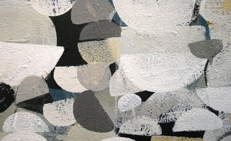 Art modern acrylic geometric pattern on concrete texture painting wall background.の写真素材