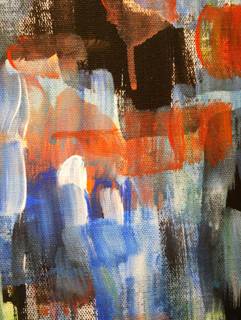 Abstract colorful art background acrylic paint brush strokes, Artwork for creative design.の写真素材