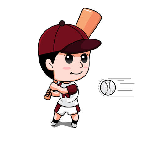 Vector illustration of Baseball Cartoon Playerのイラスト素材