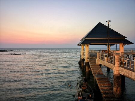 Accommodation by the sea in the middle of the bridgeの写真素材