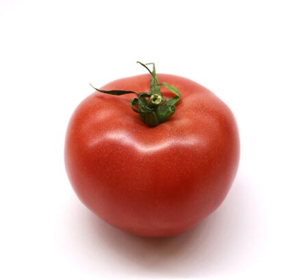 Red tomato fruit Isolated on white backgroundの写真素材