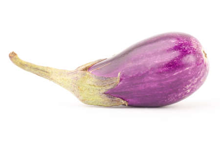 Fresh eggplant on white backgroundの写真素材