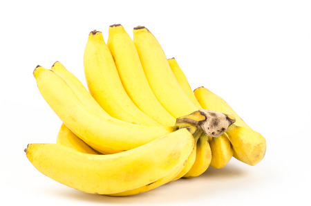 Ripe banana on white backgroundの写真素材