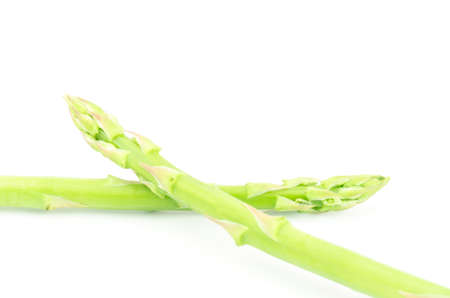 Fresh asparagus on white backgroundの写真素材