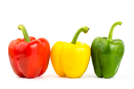 Fresh sweet pepper,bell pepper or capsicum on white background