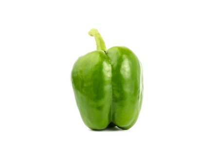 Fresh sweet pepper,bell pepper or capsicum on white backgroundの写真素材