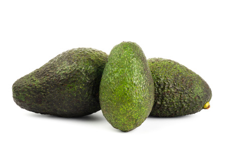 Raw avocado on white backgroundの写真素材