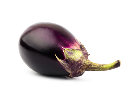 Fresh eggplant on white backgroundの写真素材