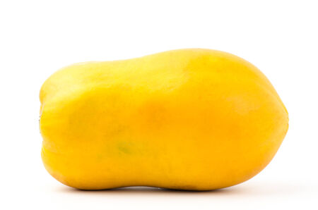 Ripe papaya on white backgroundの写真素材