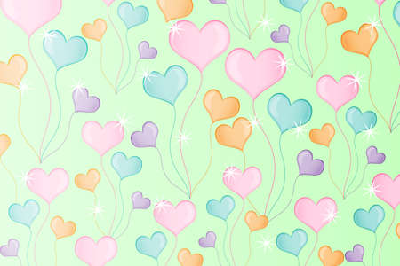 Colorful heart vector background, beautiful wallpaperのイラスト素材