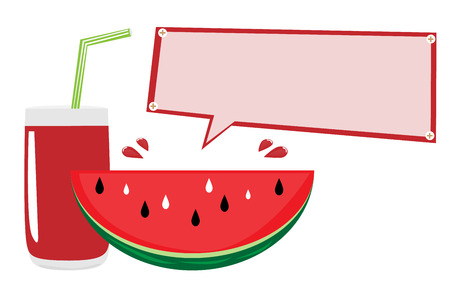Watermelon juice vector with text boxのイラスト素材