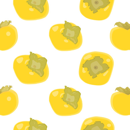 Persimmon fruit seamless pattern vector backgroundのイラスト素材