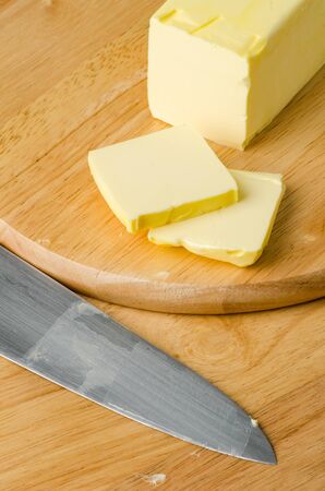 Slice of butter for baking or cookingの写真素材