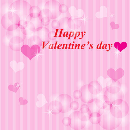 Happy Valentine day with pink heart vector backgroundのイラスト素材