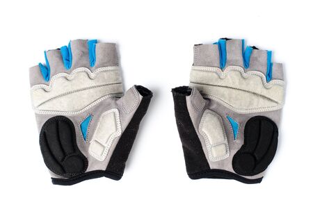 Bicycle gloves on white backgroundの写真素材