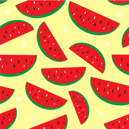 Watermelon tropical fruit seamless pattern vector backgroundのイラスト素材