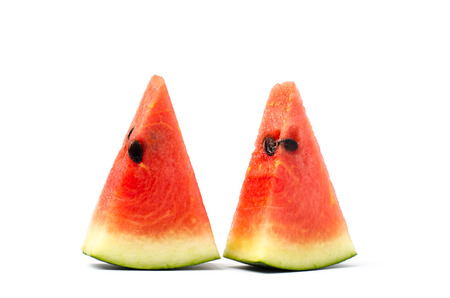 Slice of watermelon on white background