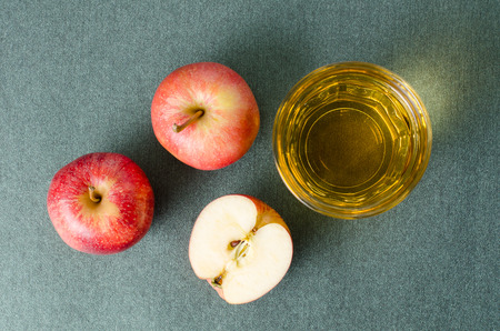 Red apple fruit and cider,eating healthyの写真素材