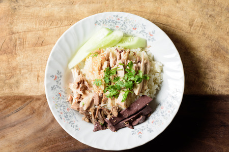 Thai cuisine (Khao Man Kai), Hainanese chicken riceの写真素材