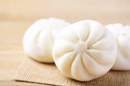 Delicious steamed buns stuffed with minced pork, Asian food