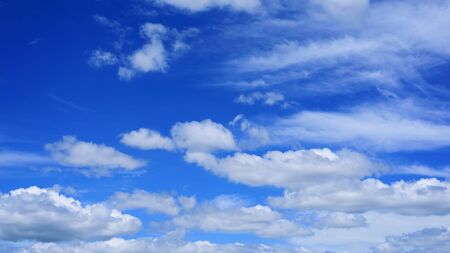 Blue sky with cumulus clouds in the day, Summer season