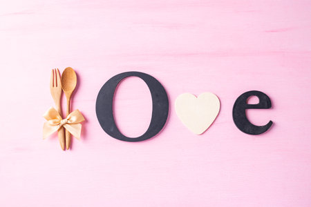 Love concept on pink background, Valentine dayの写真素材