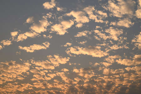 Vanilla sky with cloud and sunlight before sunset, Natural backgroundの写真素材