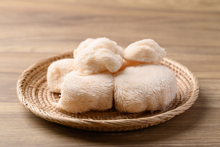 Lion's Mane mushroom or Yamabushitake mushroomの写真素材