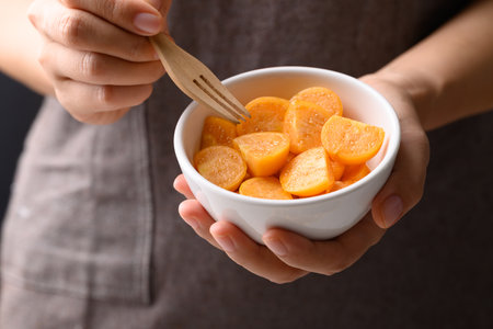 Fresh Cape gooseberry or Golden berry (Physalis peruviana) in bowl ready to eating, Healthy fruitの写真素材