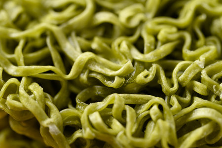 Instant green noodles texture, Food backgroundの写真素材