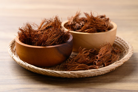 Dried Bombax ceiba flower stamen (red cotton flower), Food ingredient in Northern Thai food