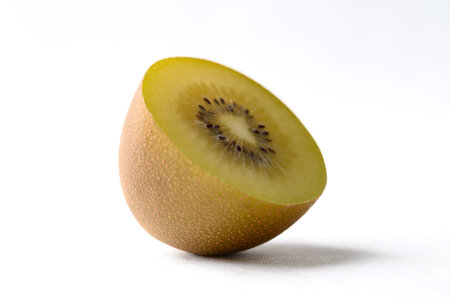 Fresh sungold kiwi fruit on white background, Healthy eatingの写真素材
