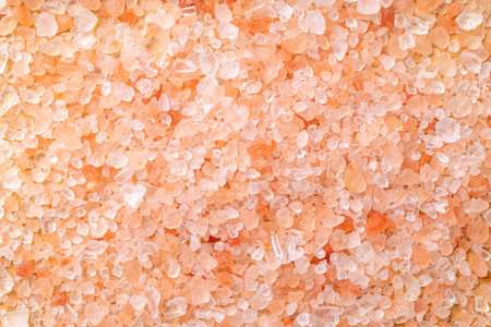Himalayan pink salt texture background, Healthy food ingredientの写真素材