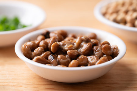 Natto (Fermented soybean), Traditional Japanese food, Healthy eating for gut healthの写真素材