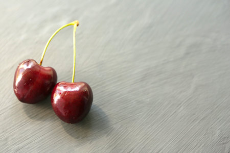 Cherry isolated. Cherries on dark. High quality photo