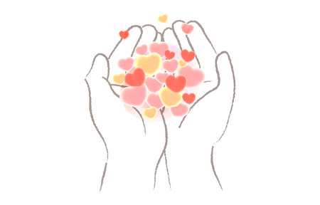 An image of a hand holding a small heartのイラスト素材