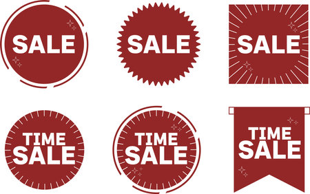 Simple red sale banner illustration setのイラスト素材
