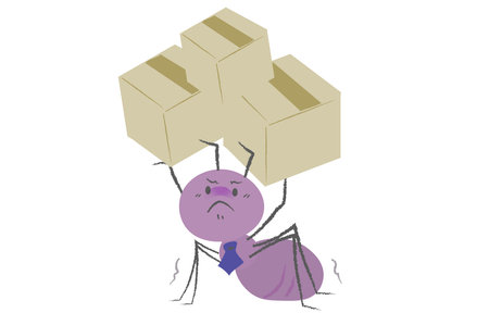 A worker ant carrying a cardboard box 2のイラスト素材
