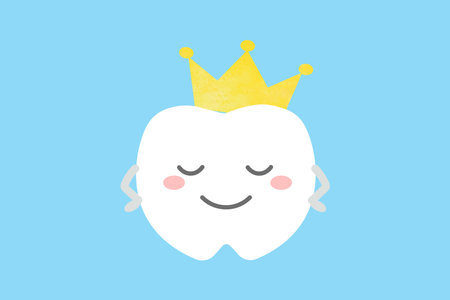 Tooth character wearing a crown 2