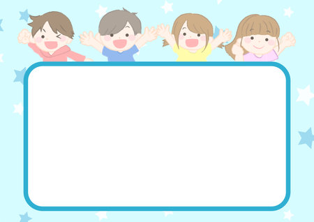 Balloons with cheerful children jumping for joy 3-2のイラスト素材