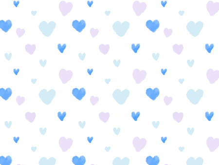 Background illustration with scattered hearts, watercolor style