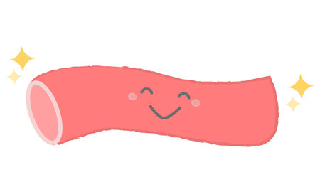 Healthy blood vessel character smileのイラスト素材