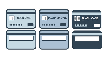 Credit card icon set. Flat illustration of credit card vector icons for web designのイラスト素材