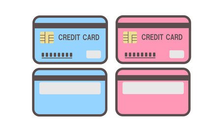 Credit card icon set. Vector illustration in flat style on white background.のイラスト素材