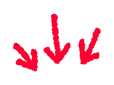 Simple hand drawn arrow icon illustration. Vector set of hand-painted arrows in red colors on a white backgroundのイラスト素材