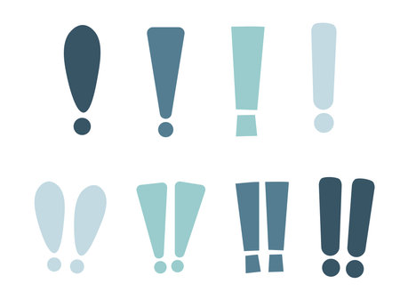 exclamation mark icon set. Flat design style eps 10. Exclamation mark speech bubble exclamationのイラスト素材