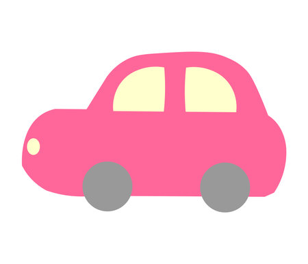 Pink car flat icon, vector illustration on a white background, eps 10.のイラスト素材