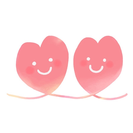Cute watercolor hearts. Happy Valentines day. Vector illustration.Watercolor style smiling pink heart love.のイラスト素材