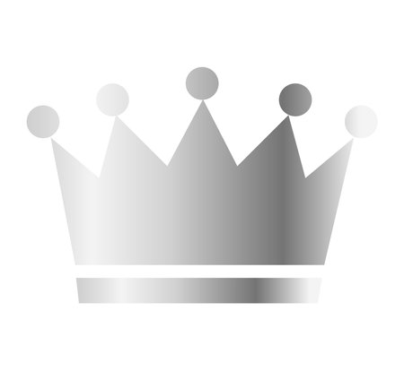 Silver crown isolated on white background. Royal symbol. Vector illustration.A simple icon of a sparkling crown in silver.のイラスト素材